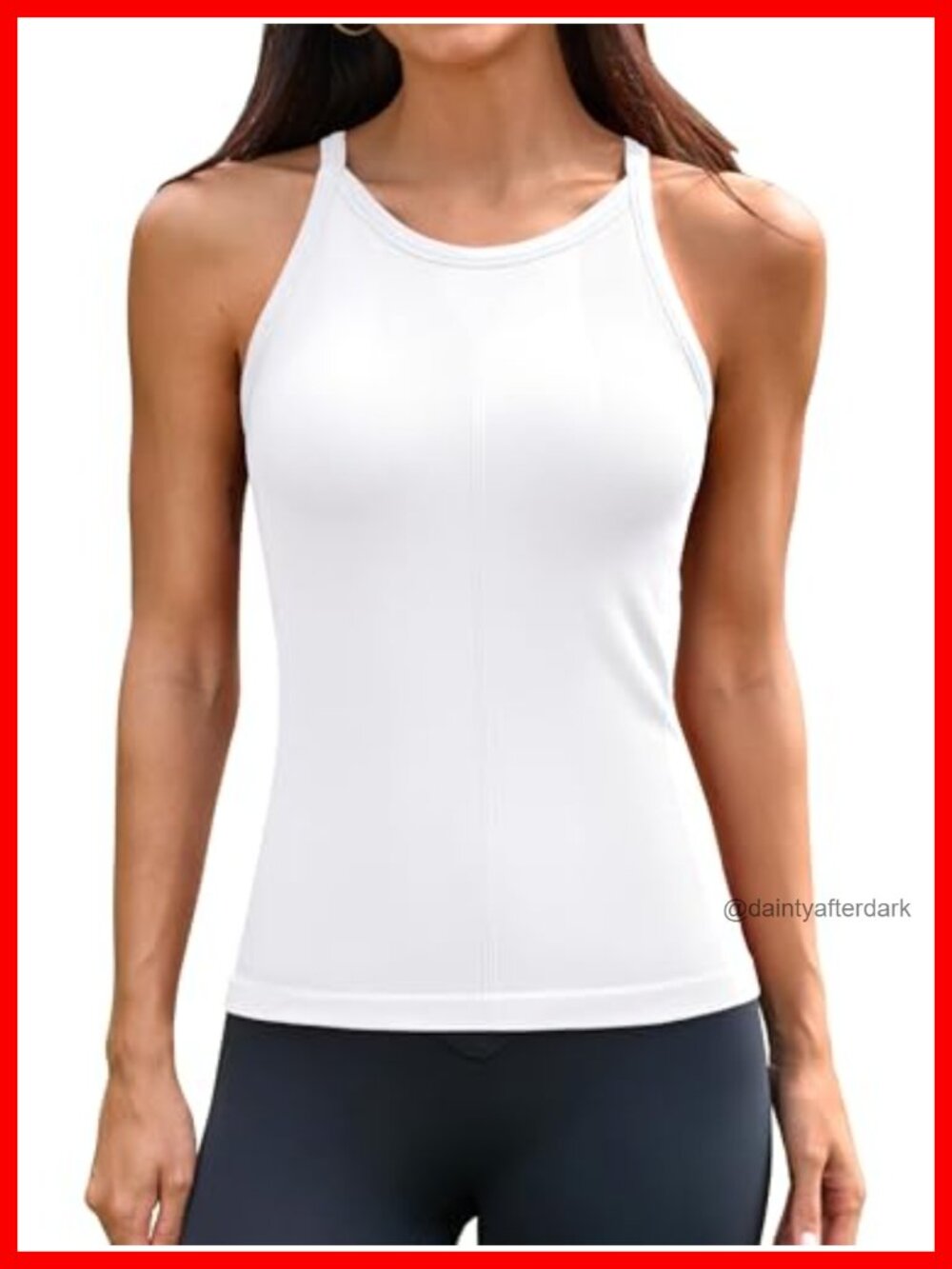 Ribbed Racerback Tank Top with Built In Bra for Women